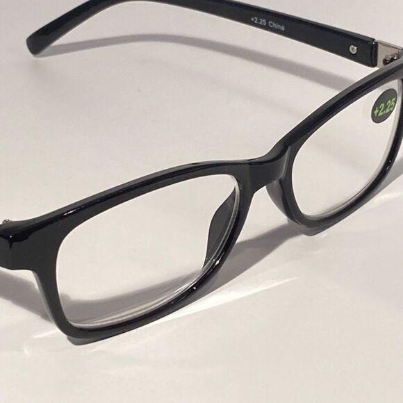 Reading Glasses 2.25 Black Rectangular Frames Readers NWT - Picture 5 of 8